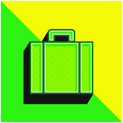 Briefcase Green and yellow modern 3d vector icon logo