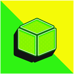 Box Green and yellow modern 3d vector icon logo
