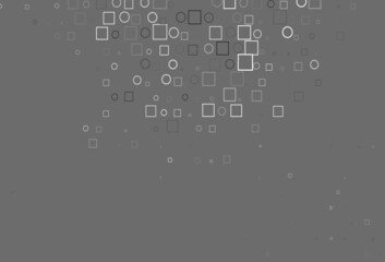 Light Silver, Gray vector texture with disks, rectangles.