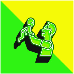 Baby Green and yellow modern 3d vector icon logo