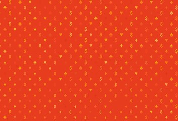 Light yellow, orange vector template with poker symbols.