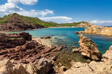 Papier Peint photo autocollant Cala Pregonda, île de Minorque, Espagne cala son mercaduret, minorque, îles baléares, espagne