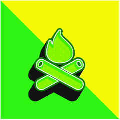 Bonfire Green and yellow modern 3d vector icon logo