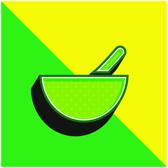 Bowl Green and yellow modern 3d vector icon logo