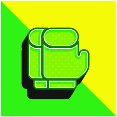 Boxing Gloves Green and yellow modern 3d vector icon logo