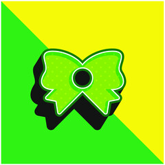 Bow Green and yellow modern 3d vector icon logo