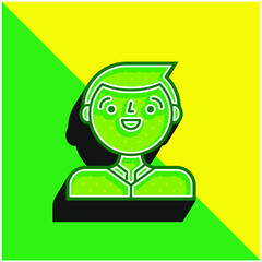 Boy Green and yellow modern 3d vector icon logo