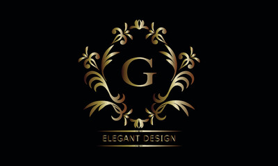 Vintage bronze logo with the letter G. Exquisite monogram, business sign, identity for a hotel, restaurant, jewelry.