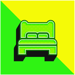Bed Green and yellow modern 3d vector icon logo