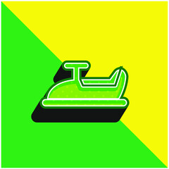 Baby Car Ride Green and yellow modern 3d vector icon logo