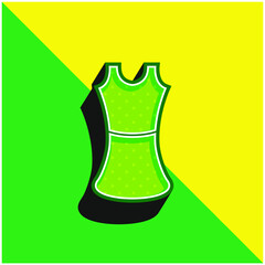 Black Female Dress Green and yellow modern 3d vector icon logo