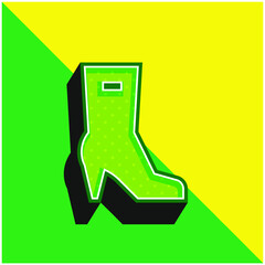 Boots Green and yellow modern 3d vector icon logo