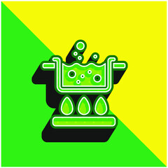 Obraz premium Boil Green and yellow modern 3d vector icon logo