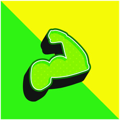 Biceps Of A Man Green and yellow modern 3d vector icon logo