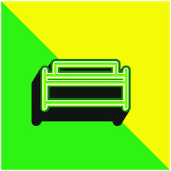 Big Bed Green and yellow modern 3d vector icon logo
