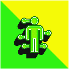 Acupuncture Green and yellow modern 3d vector icon logo