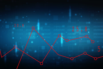 2d rendering Stock market online business concept. business Graph 
