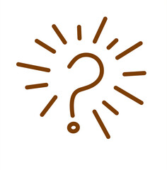 Question mark, symbol of thoughts. Isolated vector sketch on transparent background close up. Suitable for illustration,website, presentation.