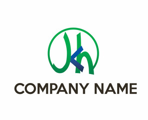 simple initial letter JKH logo vector design