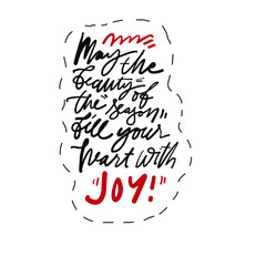 Christmas sticker. Hand lettering for your design