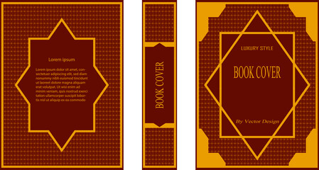 luxury cover book with geometric gold line style by vector design