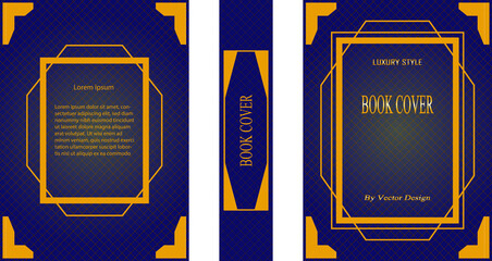 luxury cover book with polygon golden line style by vector design