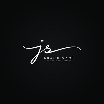 Initial Letter JS Logo - Hand Drawn Signature Logo