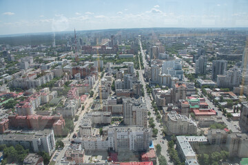 Fototapeta premium YEKATERINBURG, RUSSIA historical center , yekaterinburg view from a skyscraper, city view, panoramic view