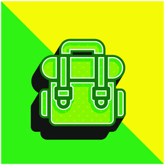 Backpack Green and yellow modern 3d vector icon logo
