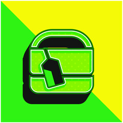 Obraz premium Bag With Tag Green and yellow modern 3d vector icon logo