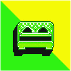 Bed Green and yellow modern 3d vector icon logo