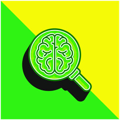 Brain Green and yellow modern 3d vector icon logo