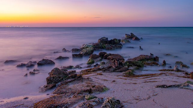 Sunset from the Mexican town of Chicxulub.