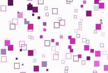 Light Pink vector pattern with crystals, rectangles.