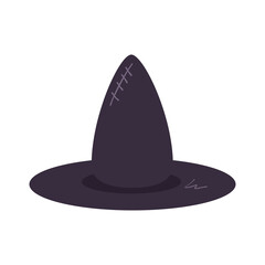 Witch magic hat illustration, isolated vector flat 
