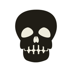 Human skull. Flat style vector illustration. Isolated over white background.