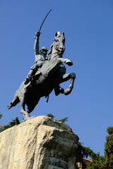 Giuseppe Garibaldi. Equestrian statue of Giuseppe Garibaldi.Garibaldi on a rampant horse, bronze...