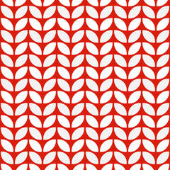 Red seamless pattern with abstract leaves or flower petals.