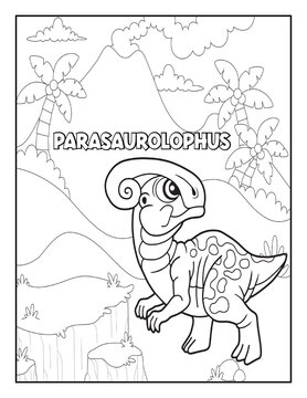 Dinosaur Coloring Book Pages for Kids. Coloring book for children. Dinosaurs.