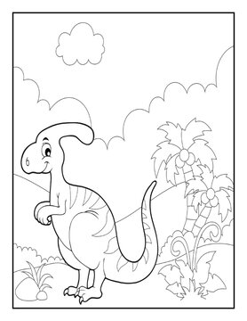 Dinosaur Coloring Book Pages for Kids. Coloring book for children. Dinosaurs.