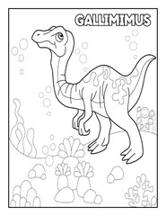 Fototapeta na wymiar Dinosaur Coloring Book Pages for Kids. Coloring book for children. Dinosaurs. 