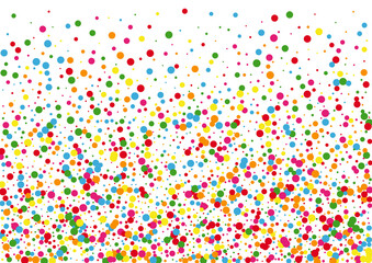 Orange Confetti Surprise Background. Circle Fiesta Illustration. Blue Happy Dot. Yellow Sale Round Texture.