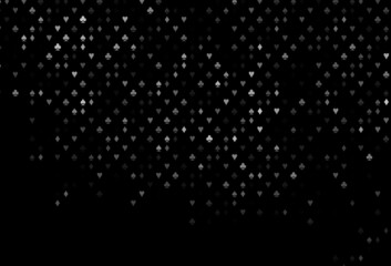 Dark Silver, Gray vector cover with symbols of gamble.