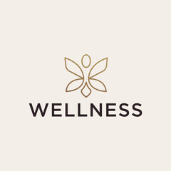 Luxury people wellness logo template