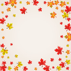 Golden Foliage Background Beige Vector. Leaves Decoration Card. Brown Realistic Leaf. Isolated Plant Illustration.