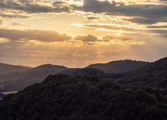 Country landscape over village Schaumburg in Germany