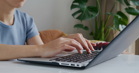 Type on the laptop keyboard