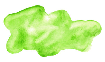 Abstract green watercolor shape as a background isolated on white. Watercolor clip art for your design	
