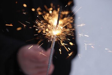 sparkler on fire