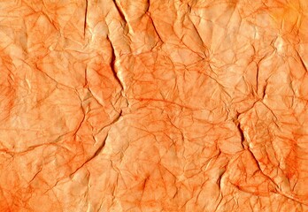 Autumn background. Watercolor of bright orange color with textured background. Crumpled paper.